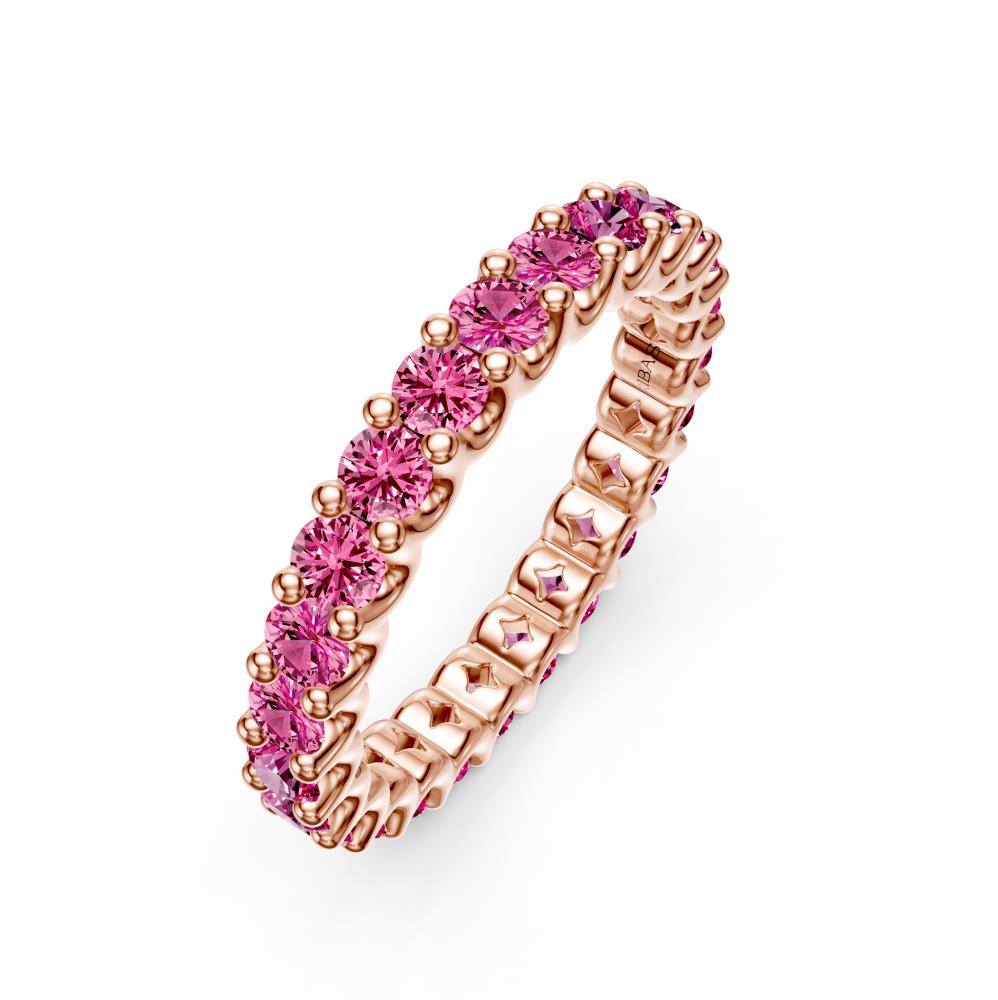 Pink Sapphire Band Ring in Rose Gold