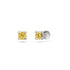 Yellow Sapphire Earring in White Gold