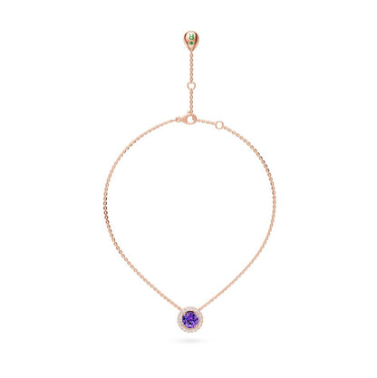 Rose Gold Necklace with Tanzanite Stone