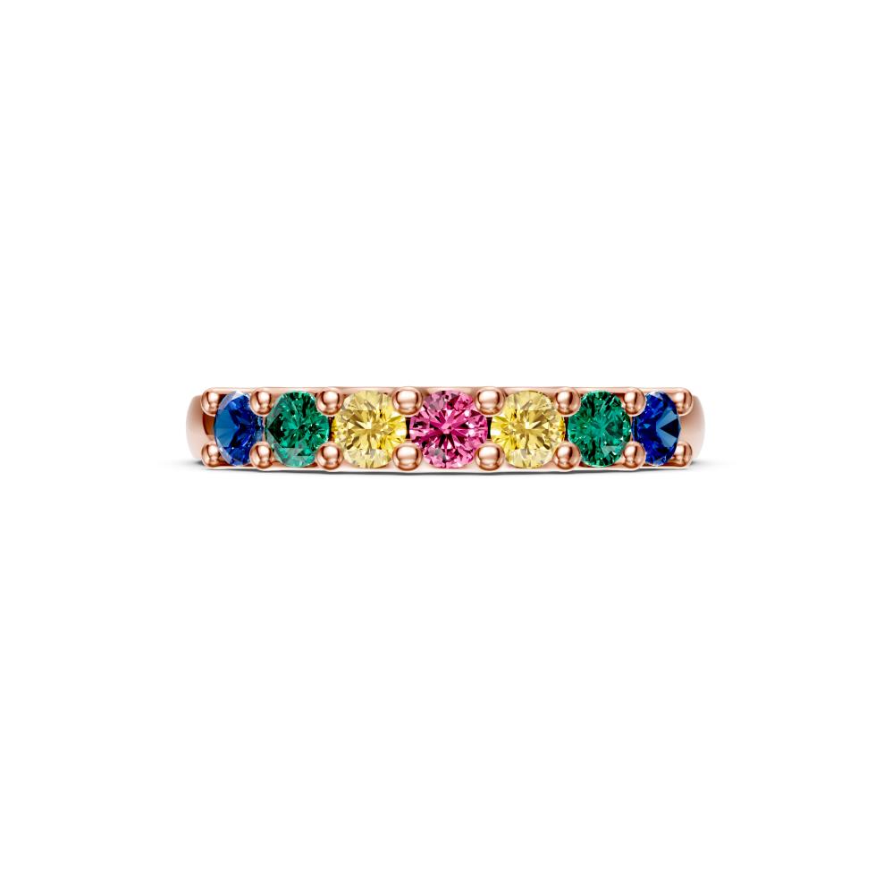 Sapphire Band Ring in Pink Gold