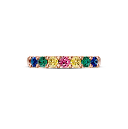 Sapphire Band Ring in Pink Gold