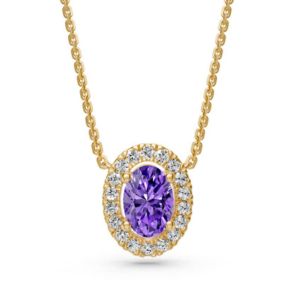 Necklace with Tanzanite in Yellow Gold
