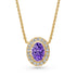 Necklace with Tanzanite in Yellow Gold