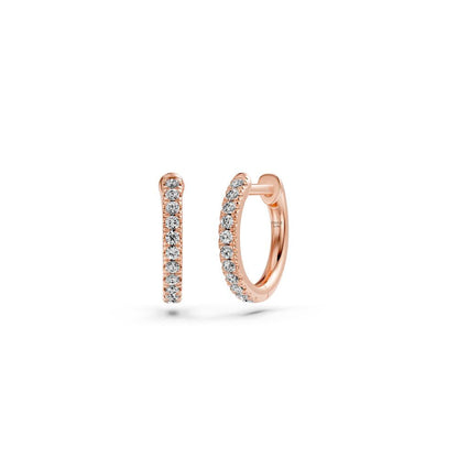 Diamond Hoop Earrings in Pink Gold