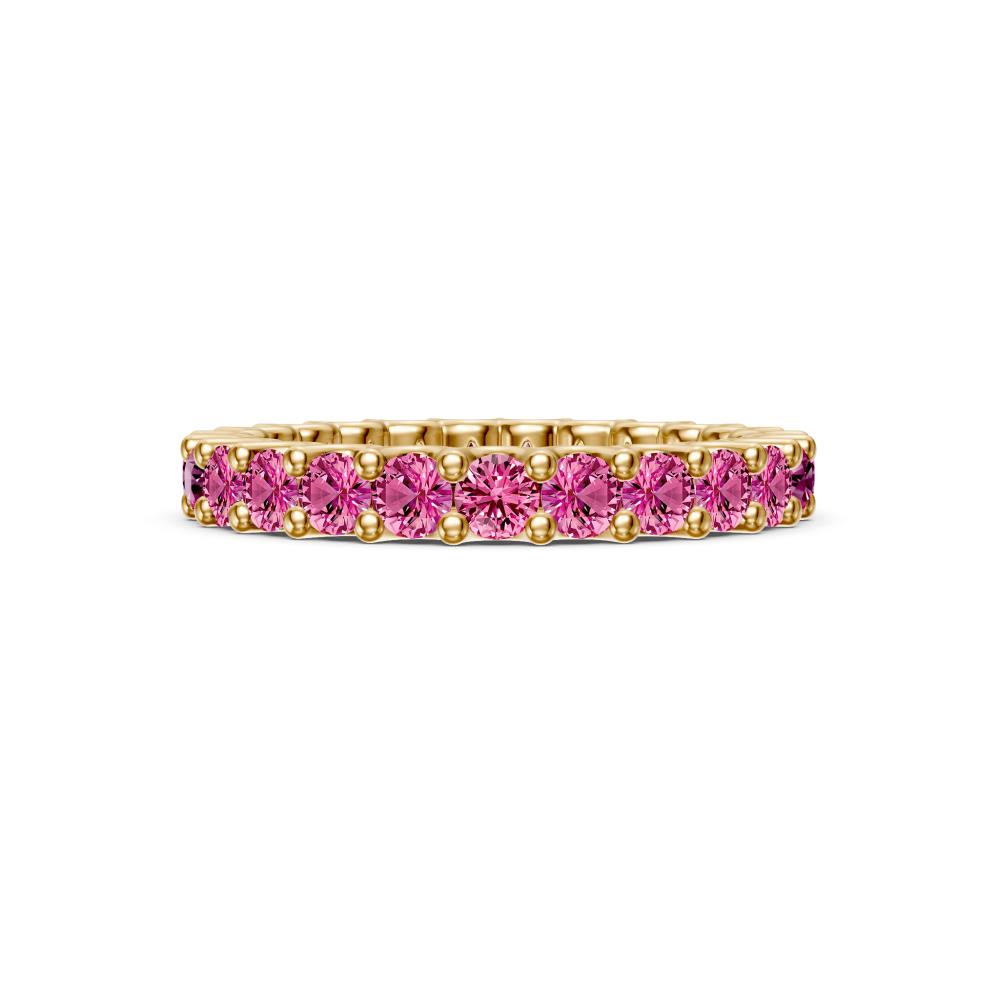 Pink Sapphire Band Ring in Yellow Gold
