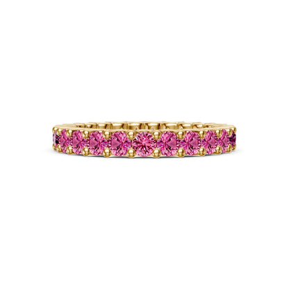 Pink Sapphire Band Ring in Yellow Gold