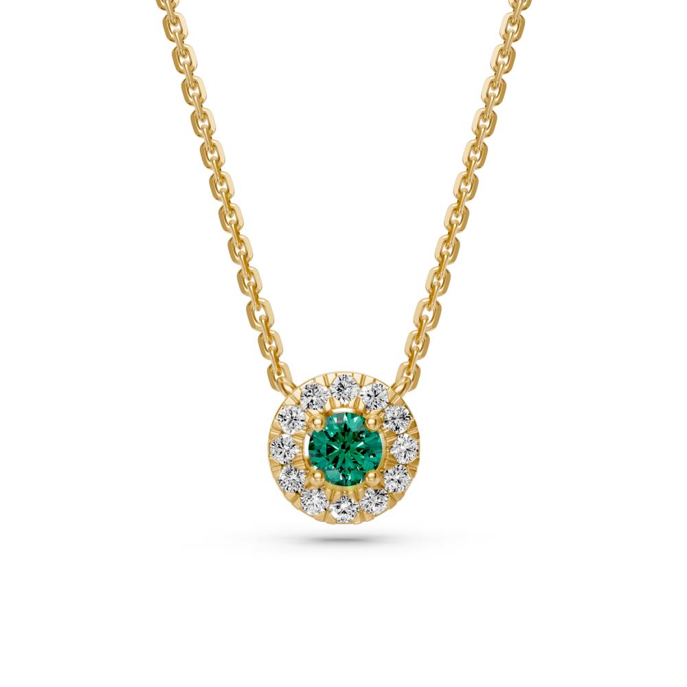 Yellow Gold Necklace with Green Sapphire