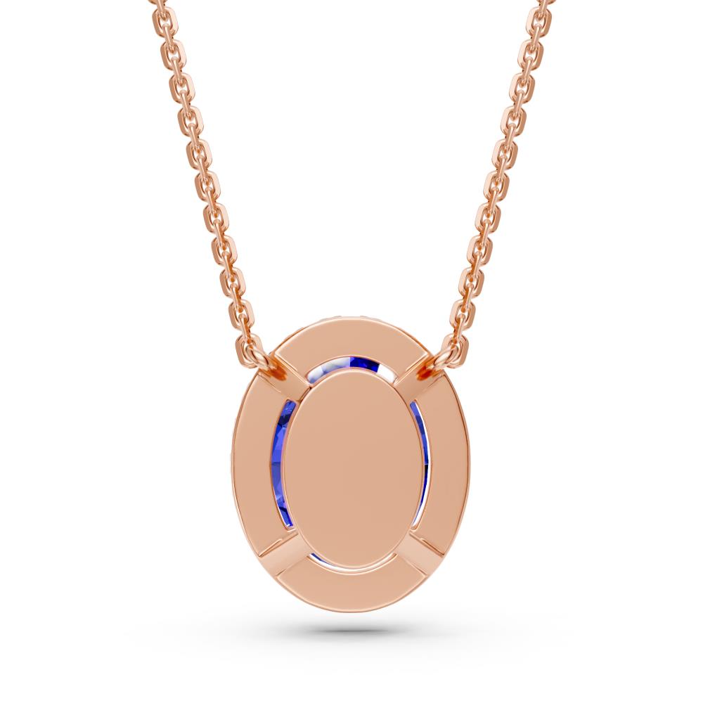 Rose Gold Necklace with Tanzanite Stone