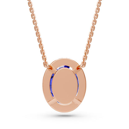 Rose Gold Necklace with Tanzanite Stone