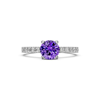 Diamond Ring with Tanzanite in White Gold