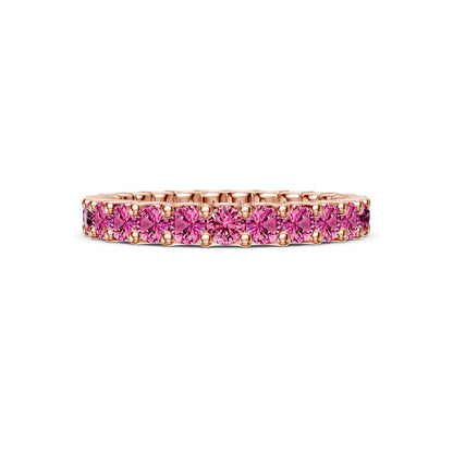Pink Sapphire Band Ring in Rose Gold