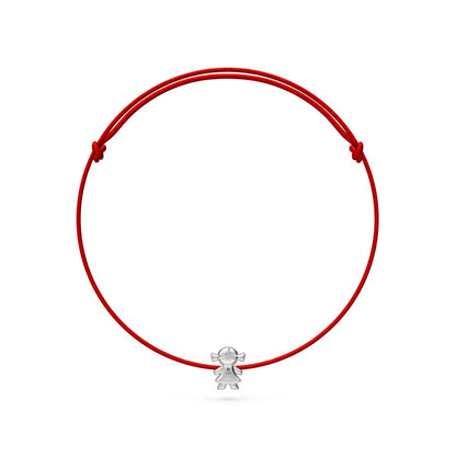 String Bracelet with Diamond in White Gold "Girl"