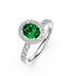 Diamond Ring with Tsavorite in White Gold