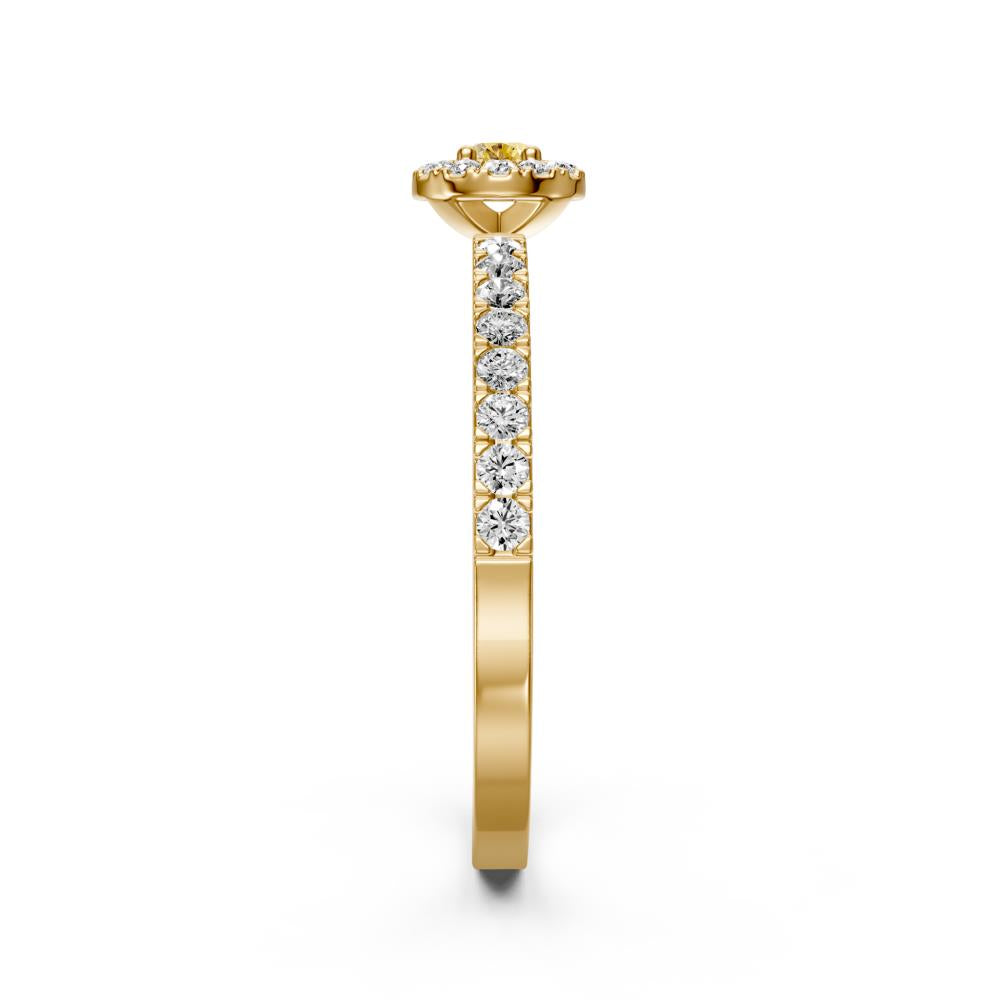 Diamond Ring with Yellow Sapphire in Yellow Gold