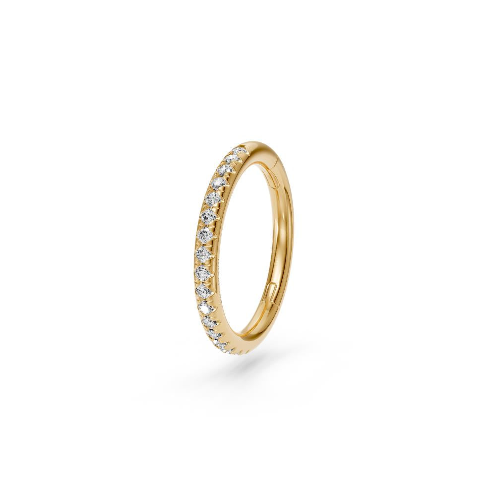 Hoop Earring in Yellow Gold with Diamonds
