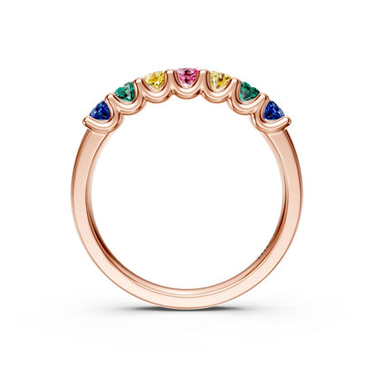 Sapphire Band Ring in Pink Gold