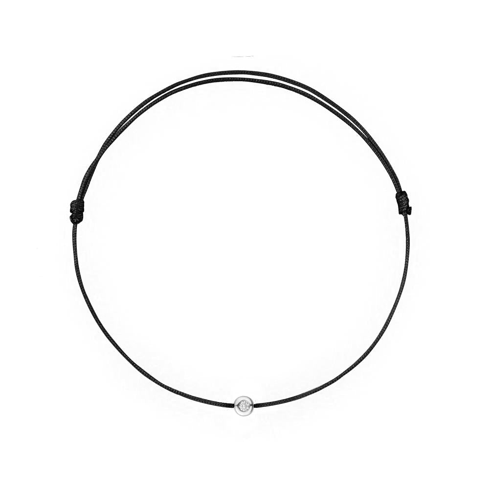 String Bracelet with Diamond in White Gold