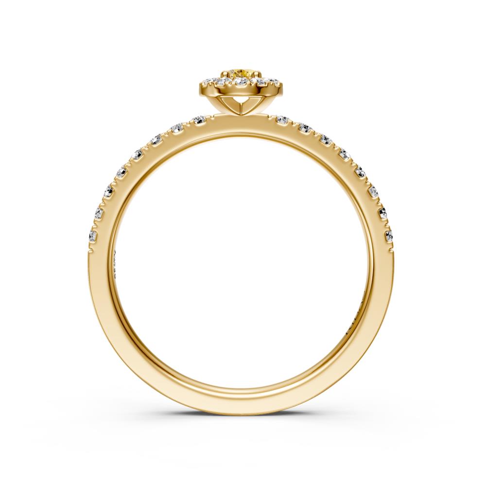 Diamond Ring with Yellow Sapphire in Yellow Gold