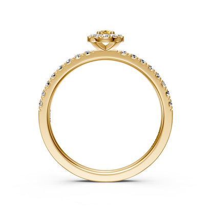 Diamond Ring with Yellow Sapphire in Yellow Gold