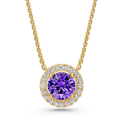 Yellow Gold Necklace with Tanzanite Stone