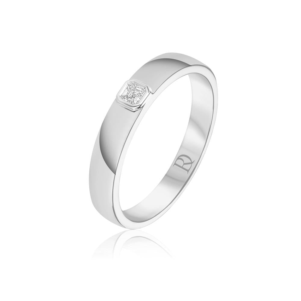 Wedding Diamond Band Ring in White Gold - Medium
