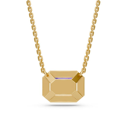 Yellow Gold Necklace with Tanzanite Stone