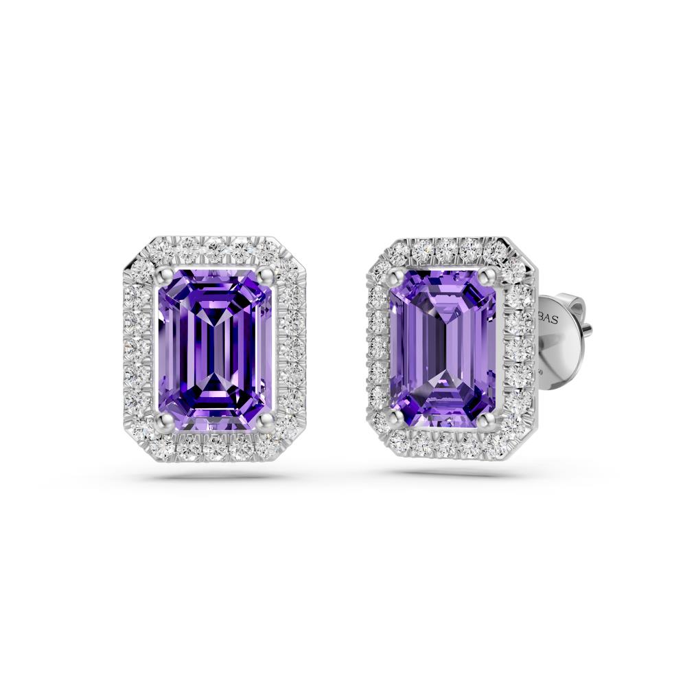 Tanzanite and Diamond Earrings in White Gold