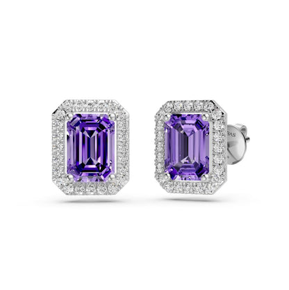 Tanzanite and Diamond Earrings in White Gold