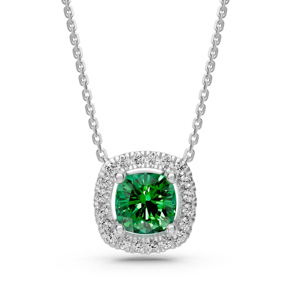 White Gold Necklace with Tsavorite Stone