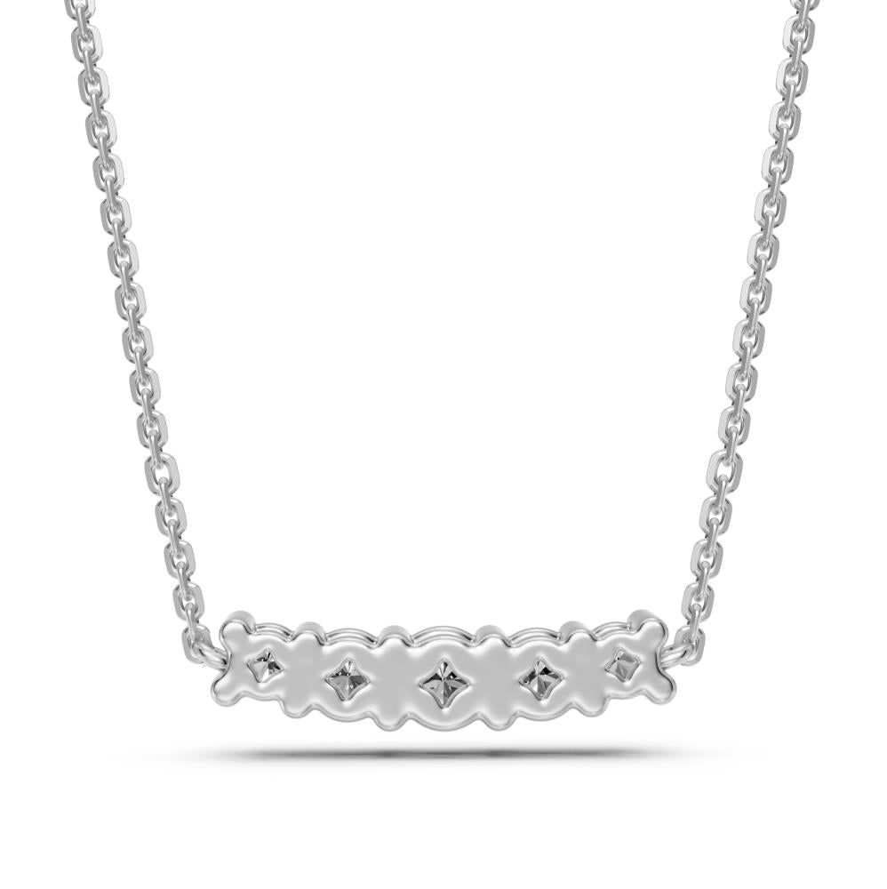 Diamond Necklace with Chain in White Gold