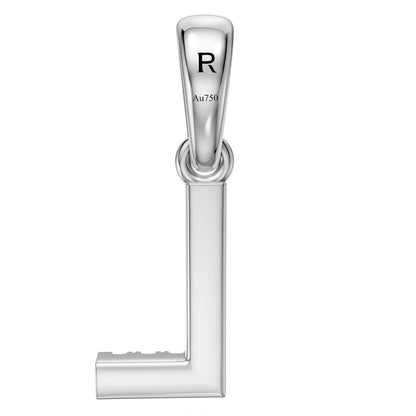Mini Diamond Letter L Pendant in White Gold