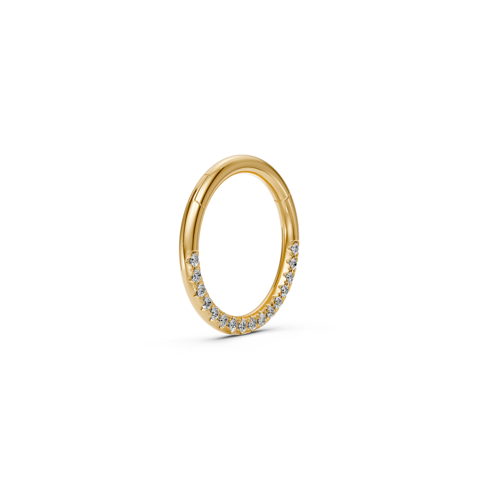 Diamond Hoop Earring in Yellow Gold