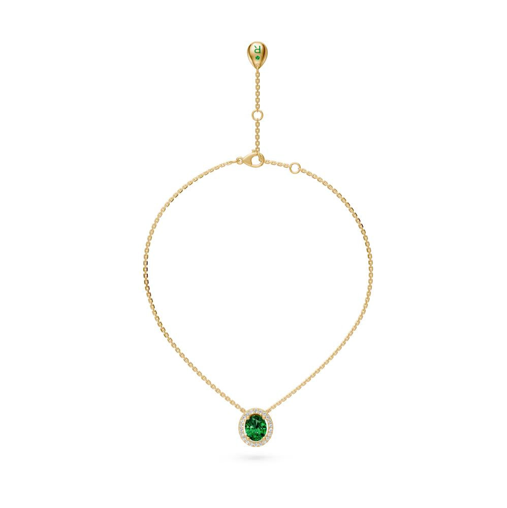 Yellow Gold Necklace with Tsavorite Stone