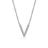 Diamond Letter V Necklace in White Gold