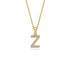 Mini Diamond Letter Z Pendant in Yellow Gold