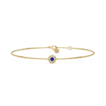 Sapphire Bracelet with Diamonds in Yellow Gold