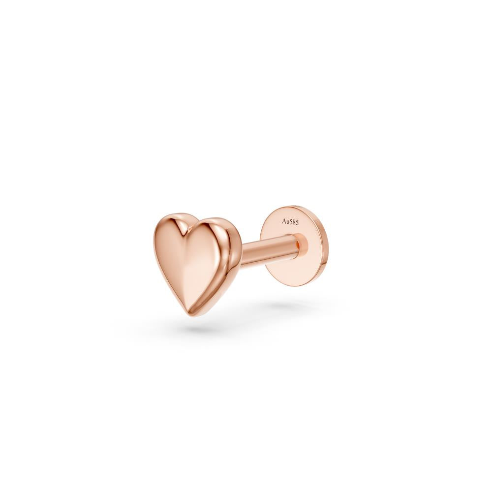 Heart Piercing in Rose Gold