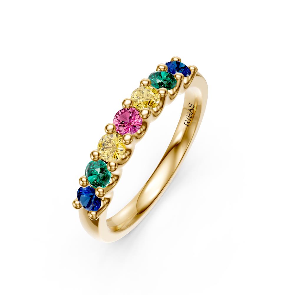 Sapphire Band Ring in Yellow Gold