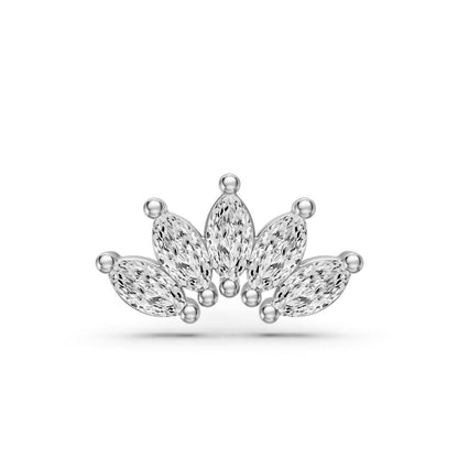 Diamond Piercing in White Gold "Crown"