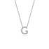 Diamond Letter G Necklace in White Gold