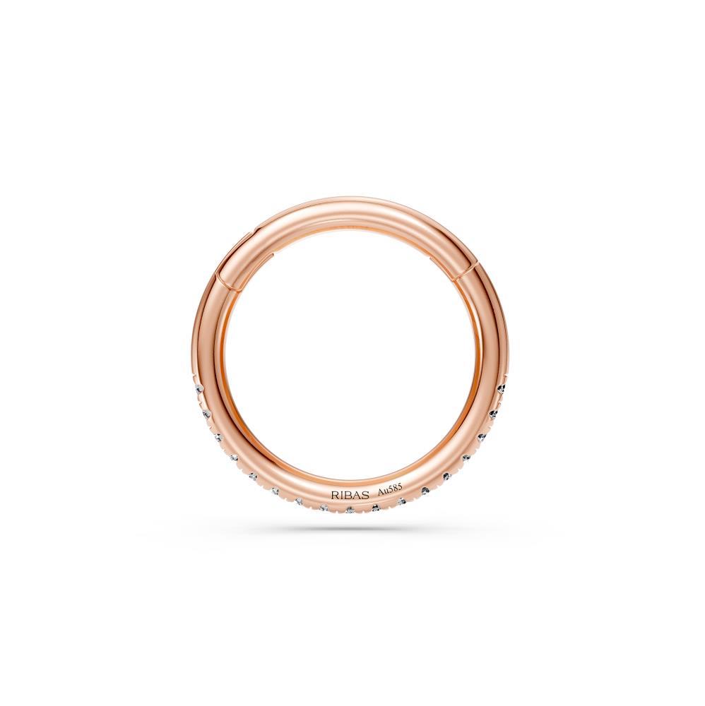 Hoop Earring in Rose Gold with Diamonds