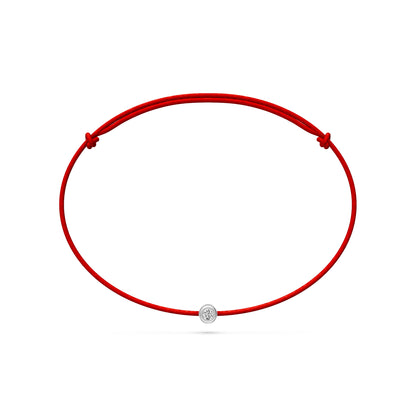 String Bracelet with Diamond in White Gold