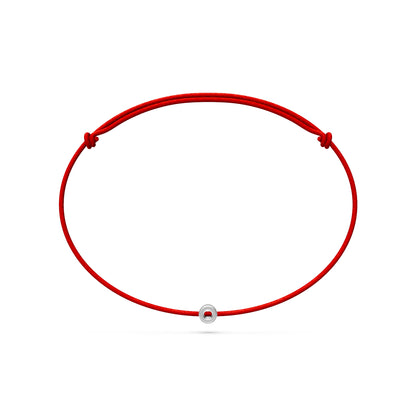 String Bracelet with Diamond in White Gold