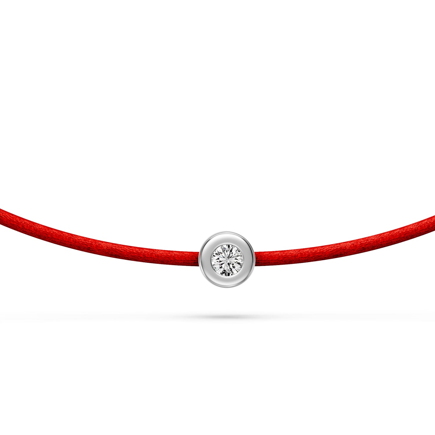 String Bracelet with Diamond in White Gold