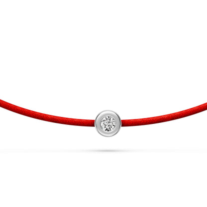 String Bracelet with Diamond in White Gold