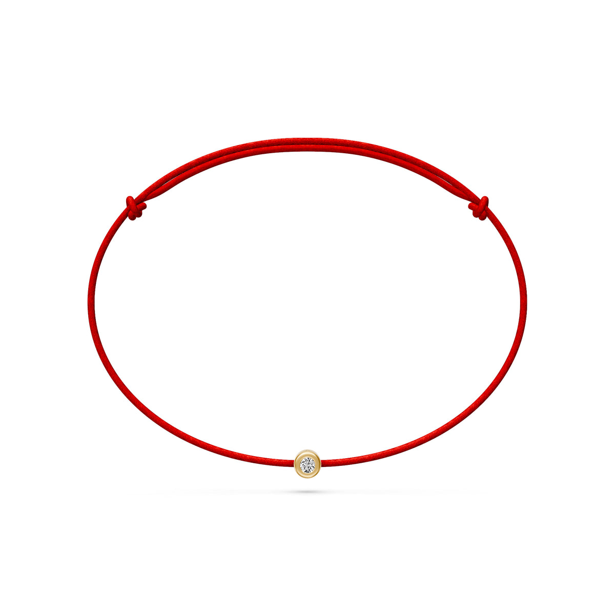 String Bracelet with Diamond in Yellow Gold