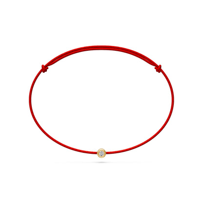 String Bracelet with Diamond in Yellow Gold