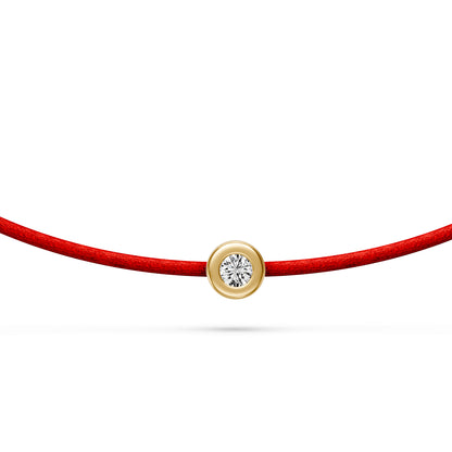 String Bracelet with Diamond in Yellow Gold