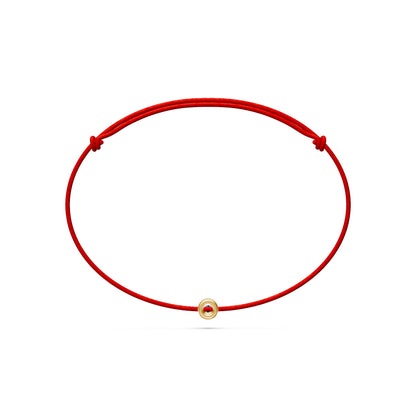 String Bracelet With Blue Sapphire in Yellow Gold