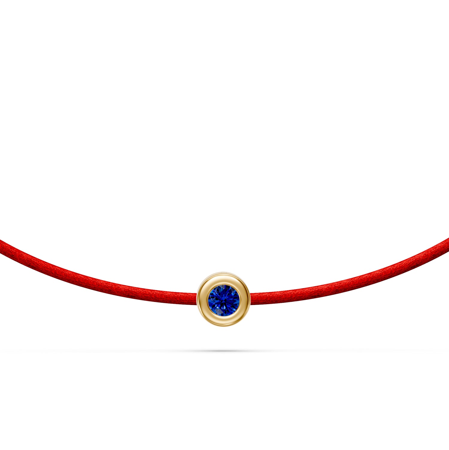 String Bracelet With Blue Sapphire in Yellow Gold